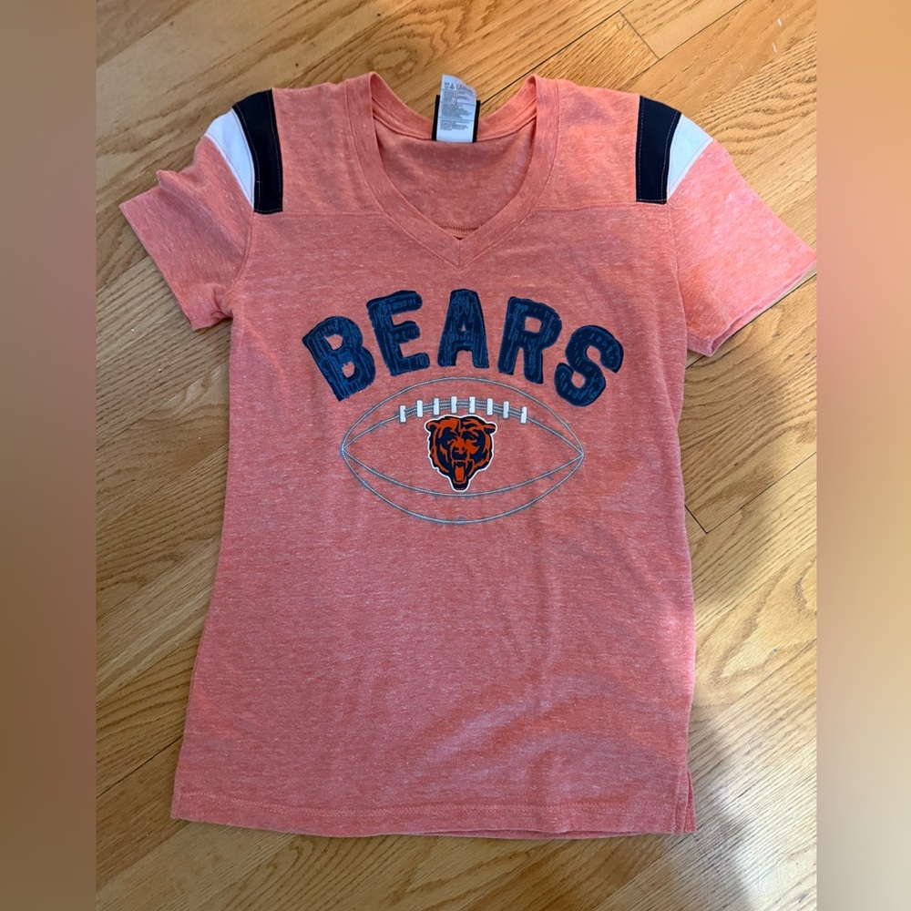 NFL Chicago Bears Womens Orange and Navy T-Shirt